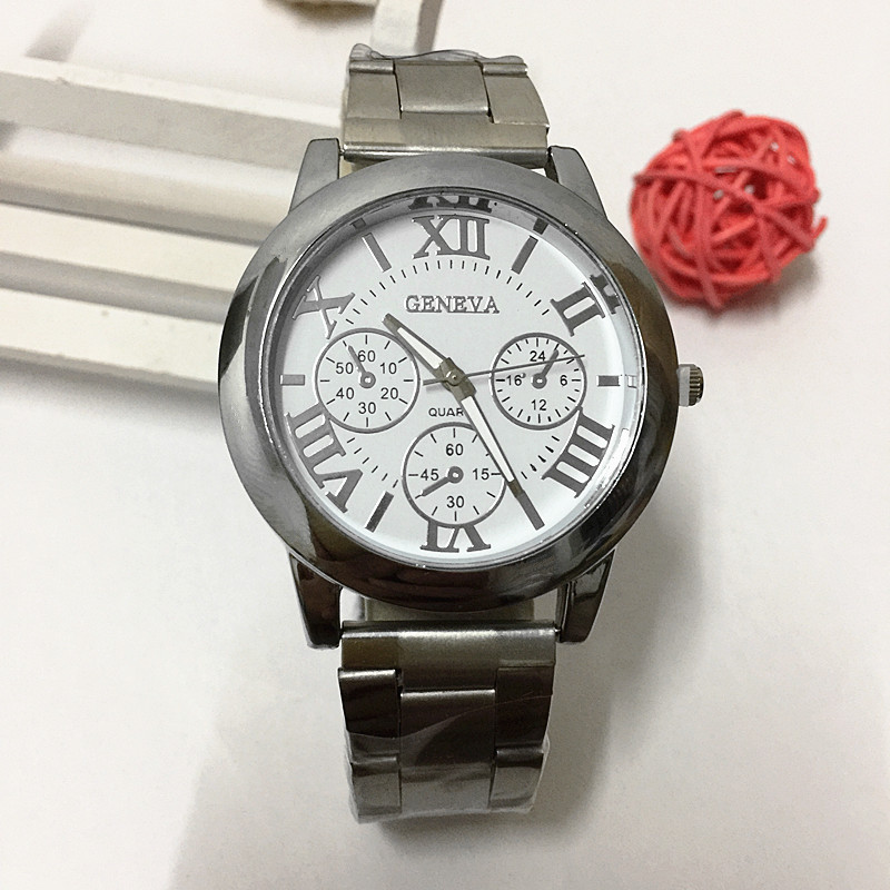 跨境外贸爆款石英男士手表 时尚钢带手表 男表  欧美女表厂家批发