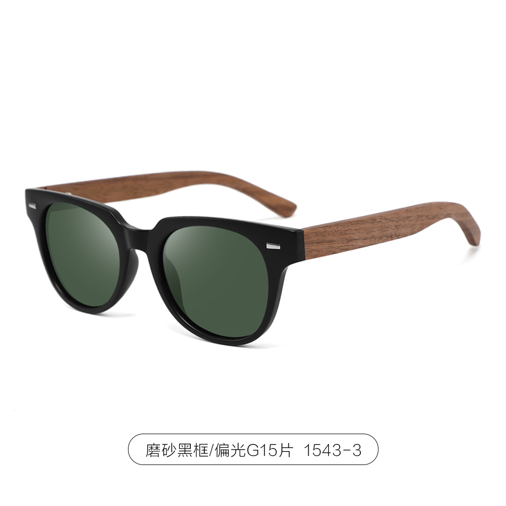 2023新款大框米钉竹木眼镜女跨境爆款竹木偏光太阳镜男款墨镜批发