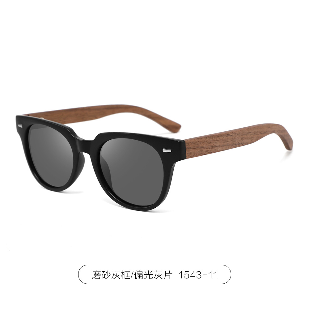 2023新款大框米钉竹木眼镜女跨境爆款竹木偏光太阳镜男款墨镜批发