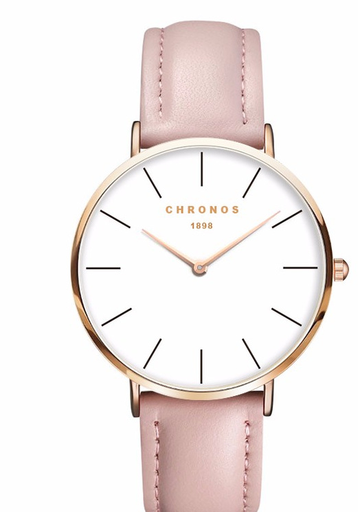 跨境爆款CHRONOS柯罗诺斯手表 简约时尚休闲皮带石英表 男表批发