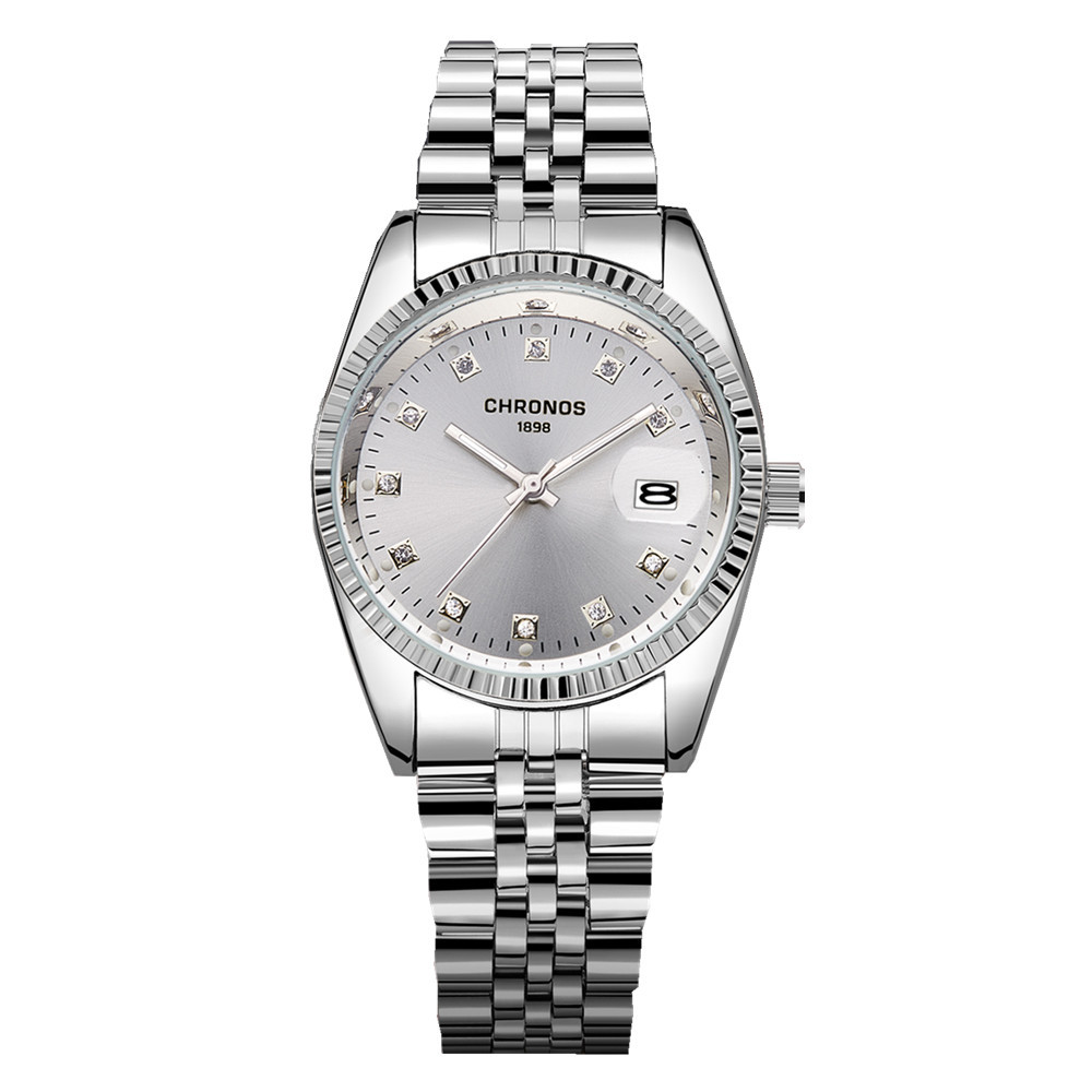 CHRONOS柯罗诺斯跨境爆款情侣手表 防水镶钻石英表watch一件代发