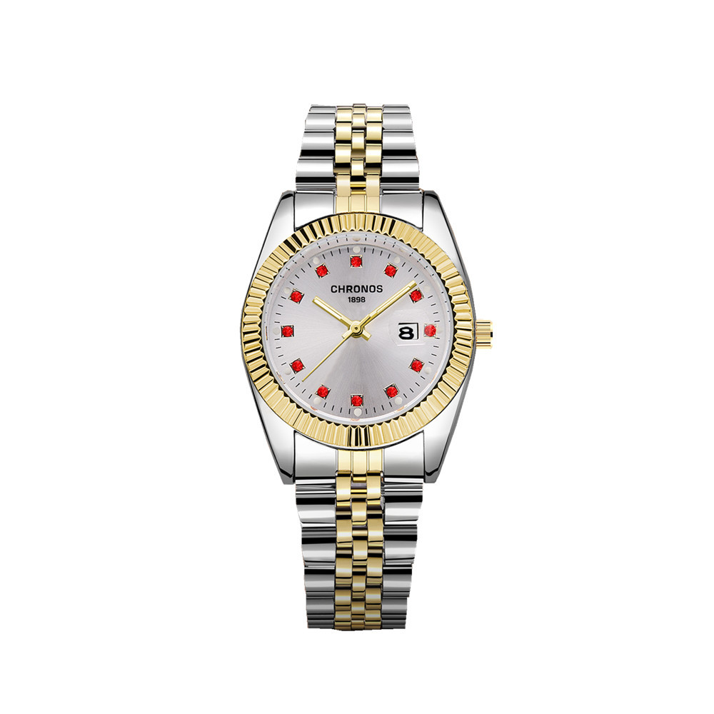 CHRONOS柯罗诺斯跨境爆款情侣手表 防水镶钻石英表watch一件代发