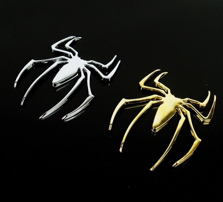 时尚汽车改装标3D汽车金属蜘蛛车贴