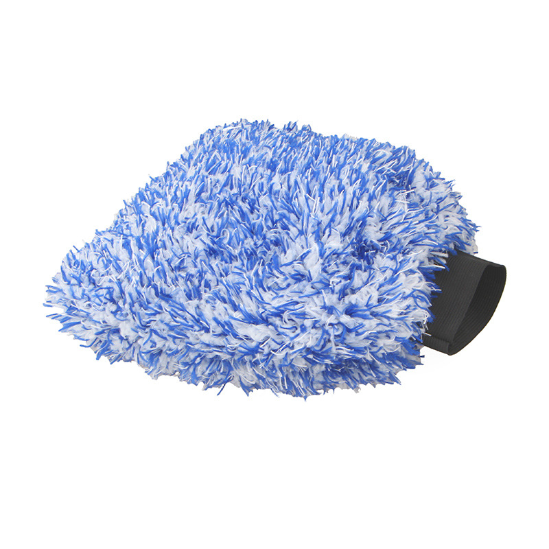 热卖洗车工具 超细纤维双面大号彩色长毛珊瑚绒洗车手套