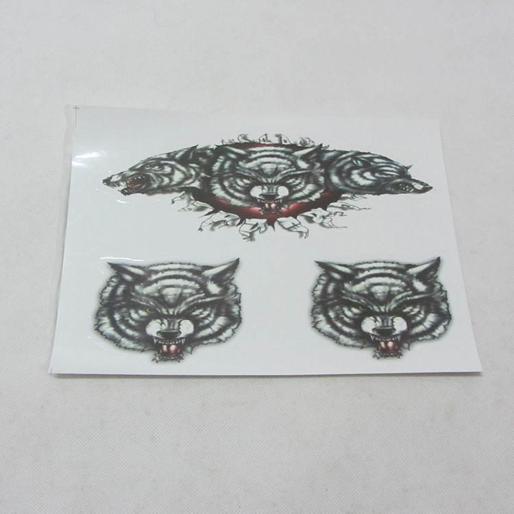汽车电动车贴彩色贴纸狼头车身贴摩托车贴纸狼图腾贴遮盖划痕