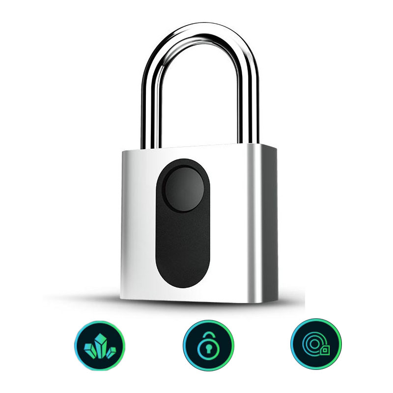 厂家直销一件代发外贸电商免钥匙防水指纹挂锁批发