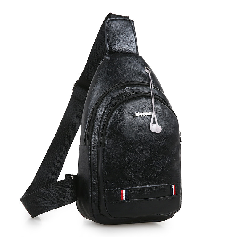 潮款PU胸包男时尚休闲斜挎包男士背包旅行男包 批发定够