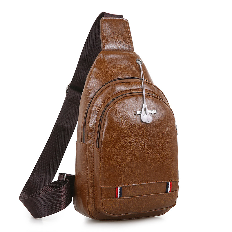 潮款PU胸包男时尚休闲斜挎包男士背包旅行男包 批发定够