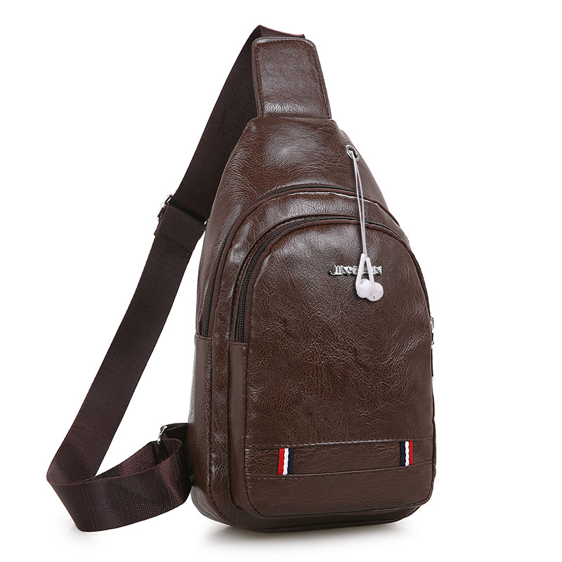 潮款PU胸包男时尚休闲斜挎包男士背包旅行男包 批发定够