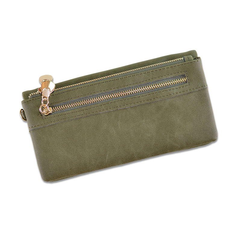 双拉链钱包女士长款手机包欧美pu大容量手提包厂家直销