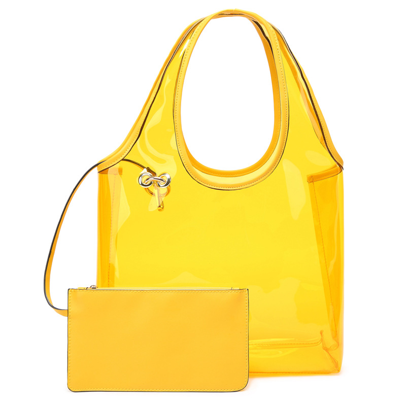 果冻糖果色透明包女包新款韩版手提包子母大包现货批发