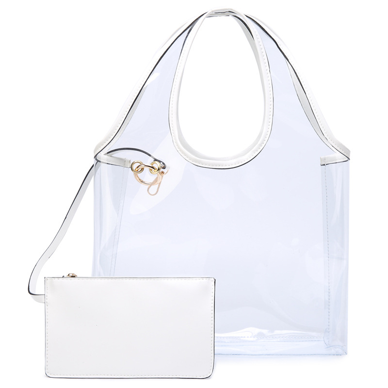 果冻糖果色透明包女包新款韩版手提包子母大包现货批发