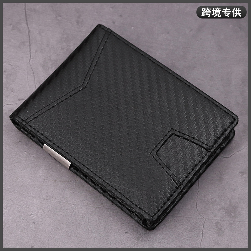 专供亚马逊爆款美金夹真皮钱夹RFID防磁防盗男士钱包男款工厂
