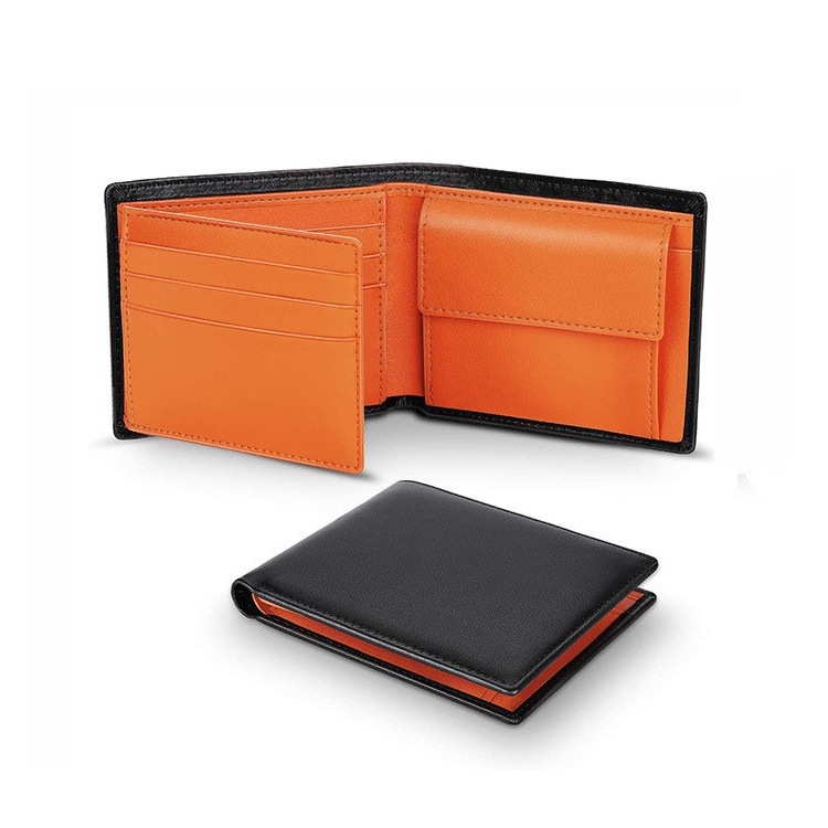 爆款男士活页钱包 真皮RFID修身多卡位带零钱袋时尚撞色钱夹