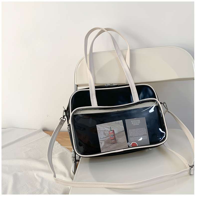 时尚百搭简约配色拼接单肩挎包2023热销网红爆款单肩斜跨女包