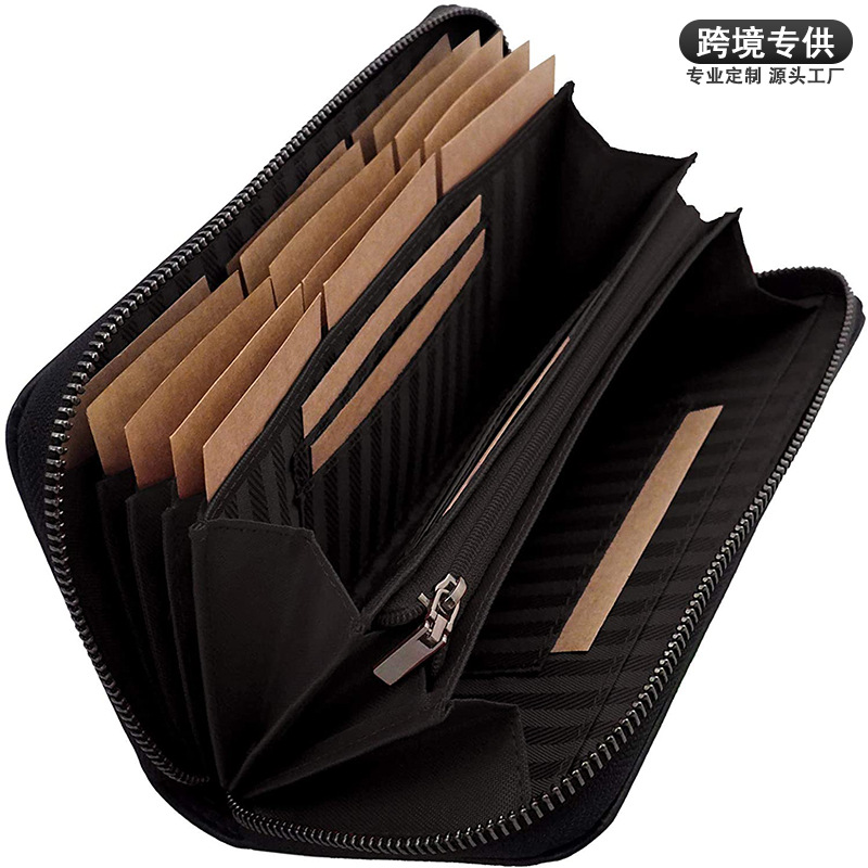 专供亚马逊爆款真皮男士钱包男款手拿包手抓包拉链包RFID防磁