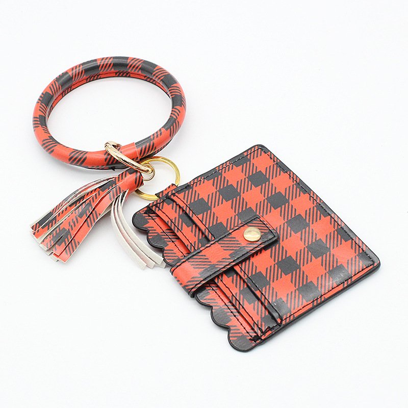 欧美热销豹纹手镯钥匙扣手环PU皮革爆款包包卡套卡包