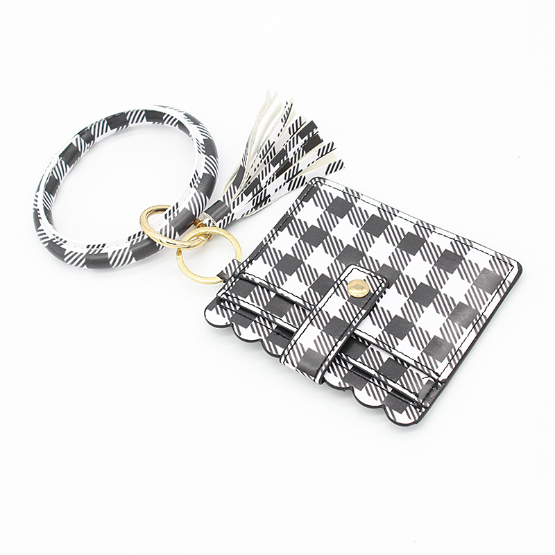 欧美热销豹纹手镯钥匙扣手环PU皮革爆款包包卡套卡包