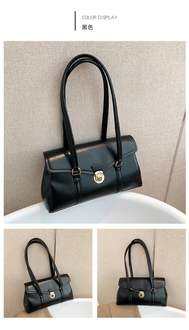 气质优雅时尚百搭小锁单肩女包爆款高级质感通勤包