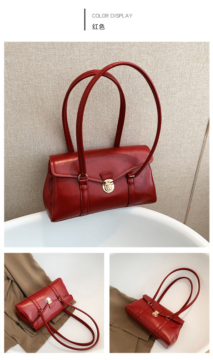 气质优雅时尚百搭小锁单肩女包爆款高级质感通勤包