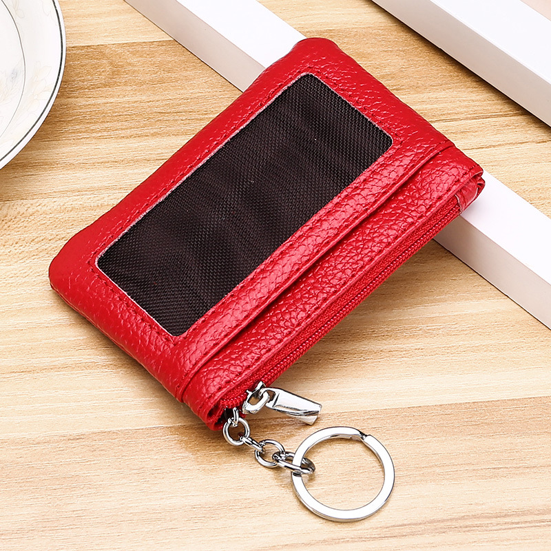 头层牛皮欧美爆款女士零钱包 公交车卡包 真皮硬币包 证件包