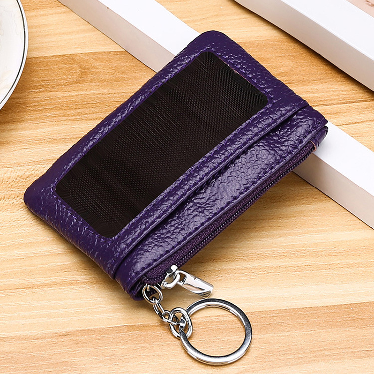 头层牛皮欧美爆款女士零钱包 公交车卡包 真皮硬币包 证件包