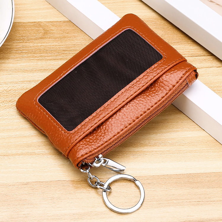 头层牛皮欧美爆款女士零钱包 公交车卡包 真皮硬币包 证件包