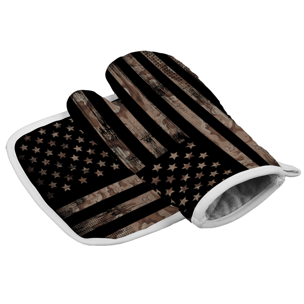 厨房加厚隔热手套烘焙烤箱防烫耐高温手套一件定制代发