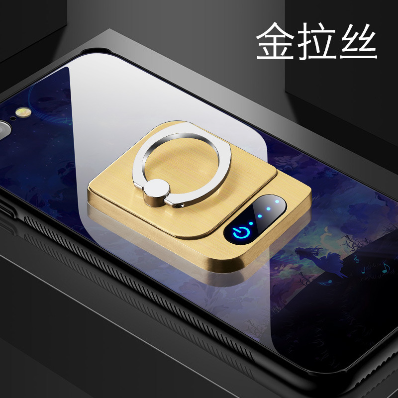 FS805指环手机支架点烟器USB充电打火机外贸爆款个性定制刻字