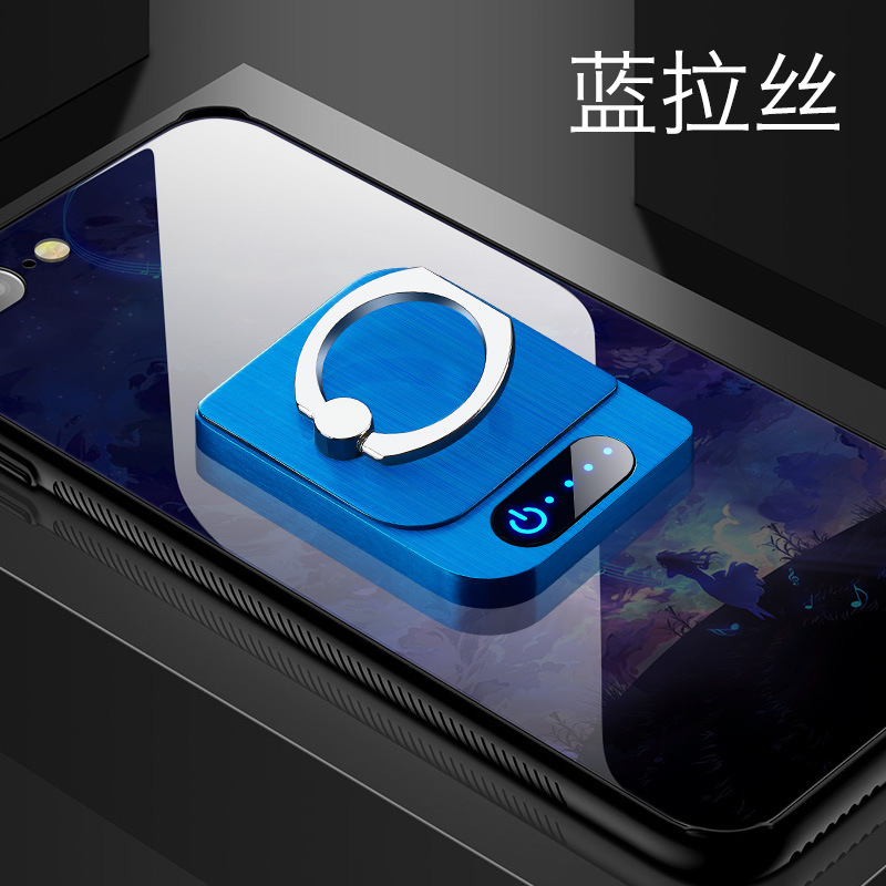 FS805指环手机支架点烟器USB充电打火机外贸爆款个性定制刻字