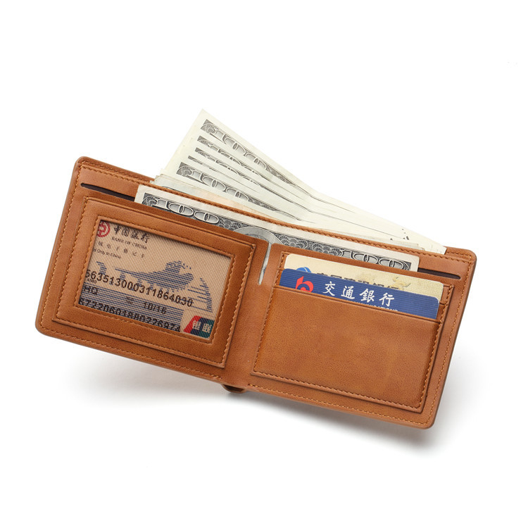 钱包男款复古创意logo商务头层牛皮高档礼品