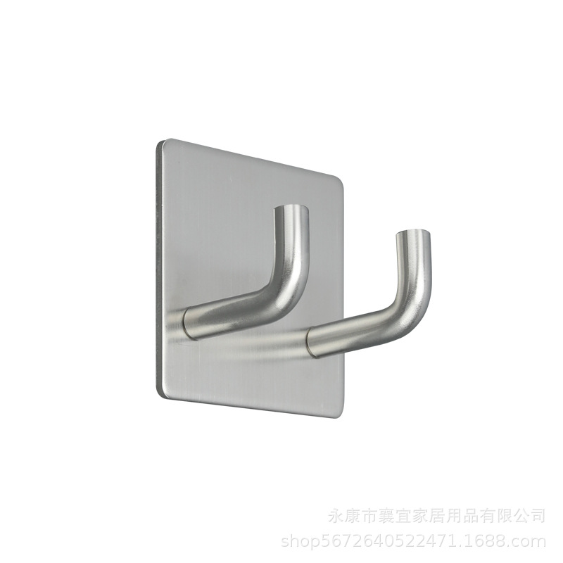 爆款不锈钢挂钩强力粘钩门后衣钩五金挂钩免打孔免钉衣帽钩