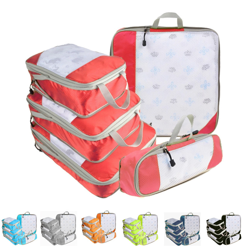 亚马逊爆款旅行压缩收纳包五件套 防水手提压缩收纳袋套装