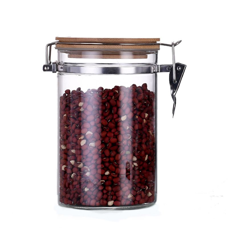 方形玻璃储物罐茶叶罐玻璃储物罐零食杂粮收纳瓶热卖璃储