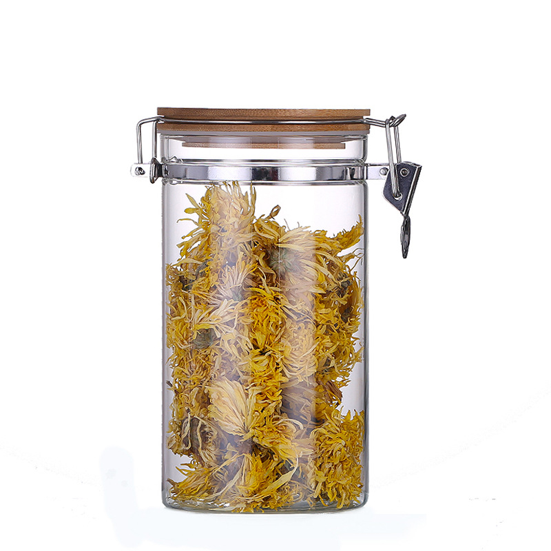方形玻璃储物罐茶叶罐玻璃储物罐零食杂粮收纳瓶热卖璃储