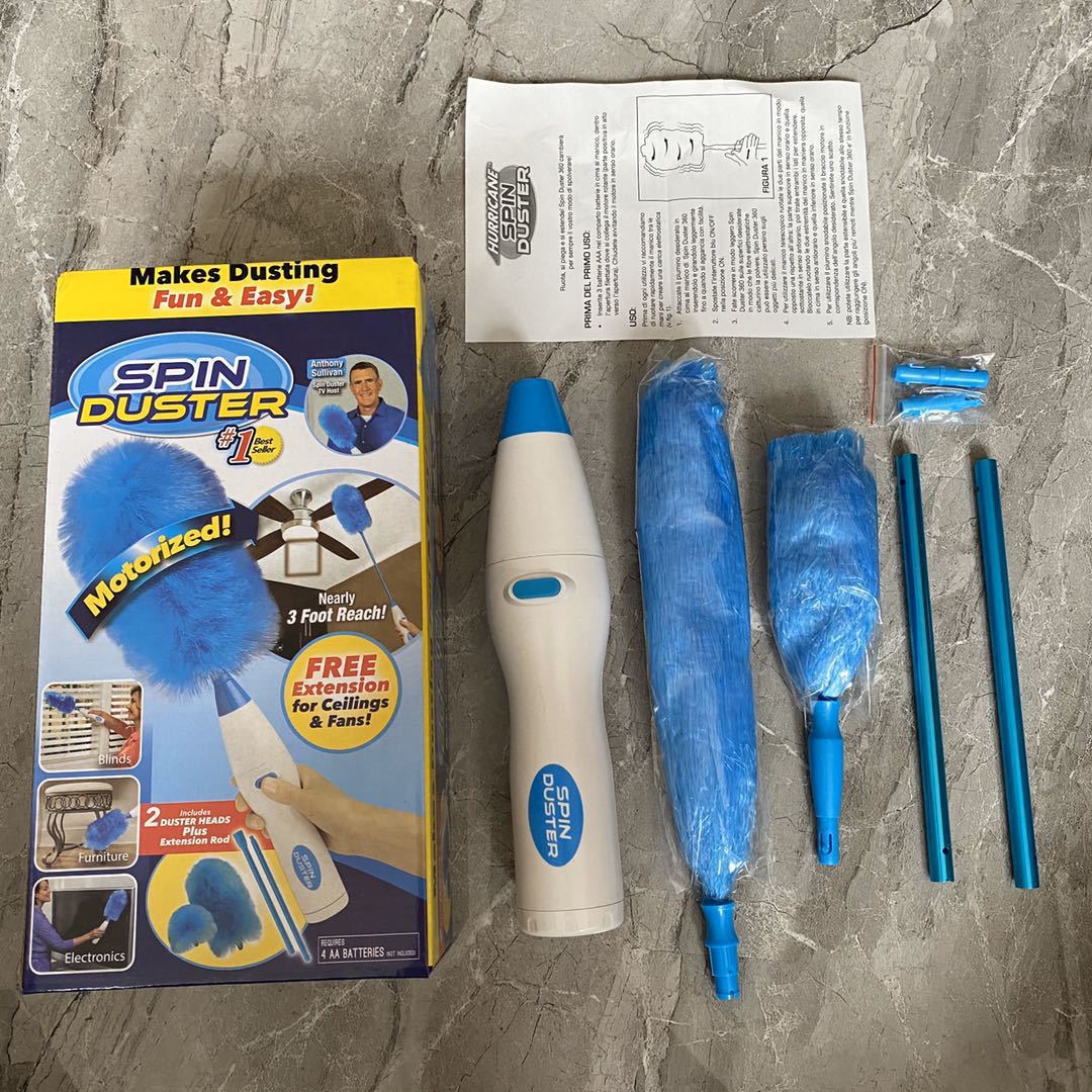 批发电动除尘掸360度旋转家用多功能清洁刷灰尘鸡毛掸