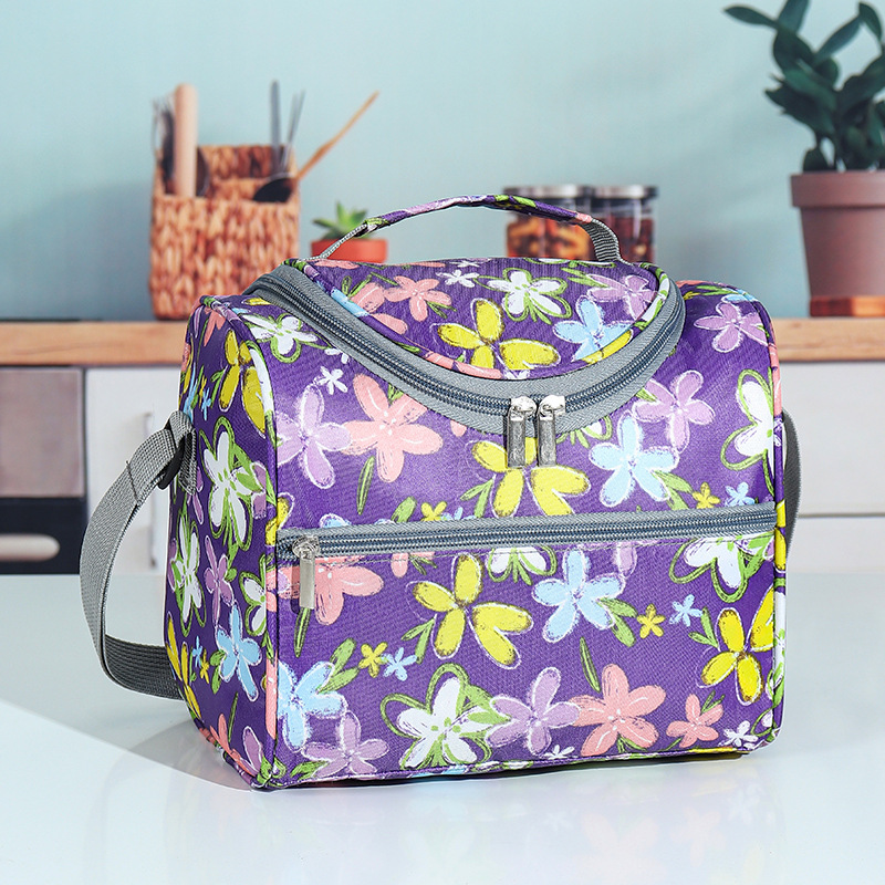 加厚防水加大容量单肩斜挎保温饭盒包厂家直供