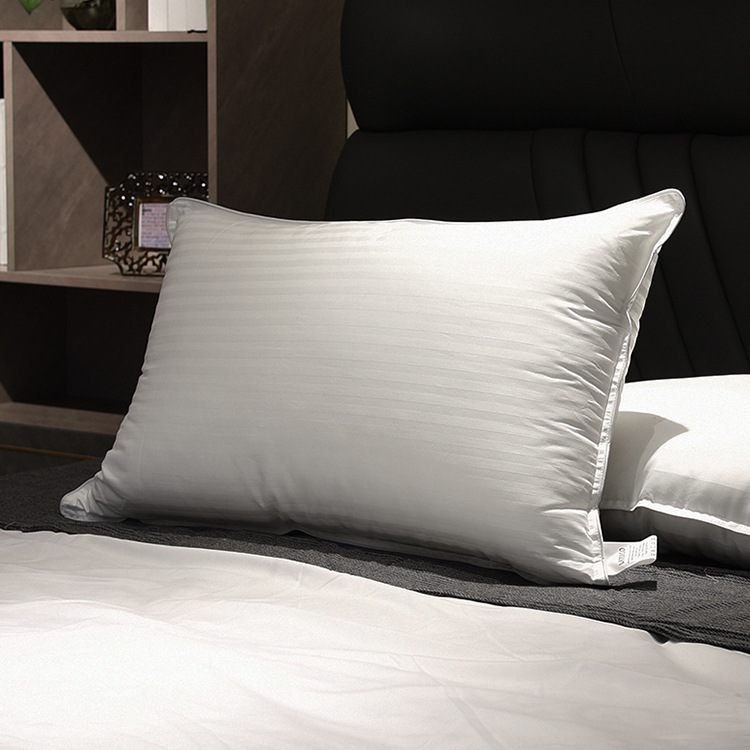 深圳工厂直销亚马逊爆款全棉贡缎枕头枕芯出口批量代发条纹枕