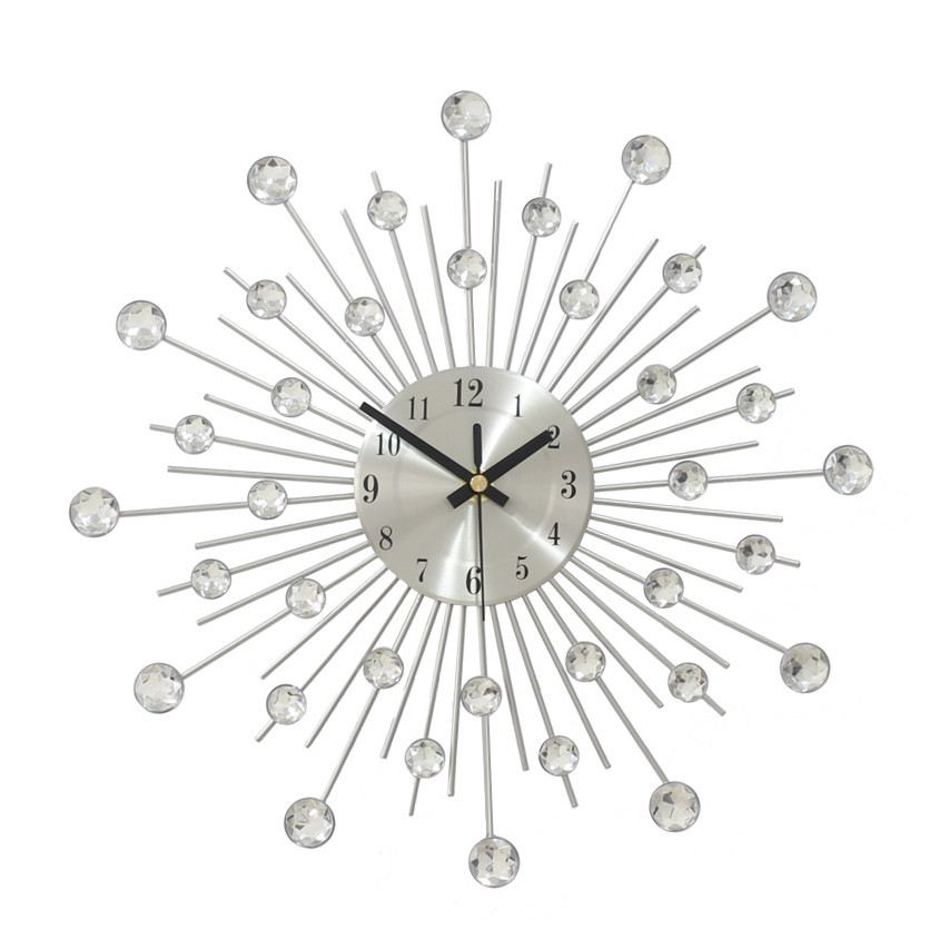 挂钟厂家亚马逊热销爆款产品圆形满天星镶钻现代时尚装饰钟表