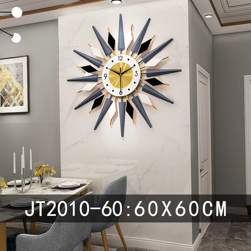 北欧钟表简约客厅挂钟创意家居装饰时钟铁艺轻奢壁钟挂墙