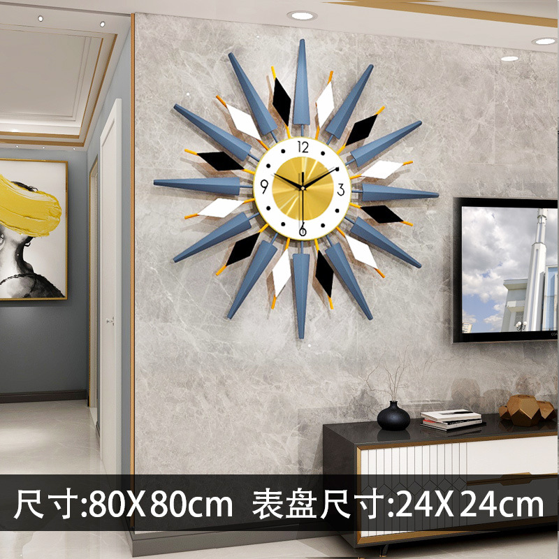 北欧钟表简约客厅挂钟创意家居装饰时钟铁艺轻奢壁钟挂墙