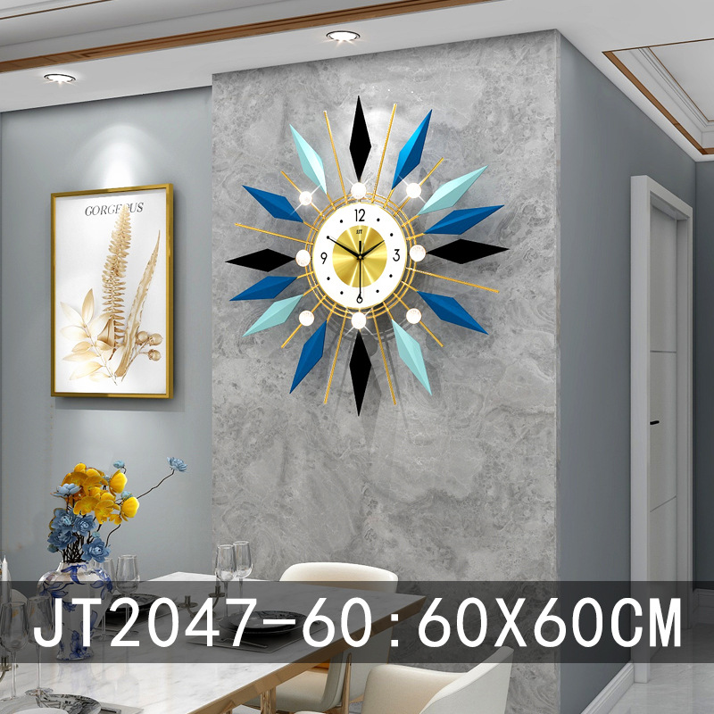 北欧钟表简约客厅挂钟创意家居装饰时钟铁艺轻奢壁钟挂墙