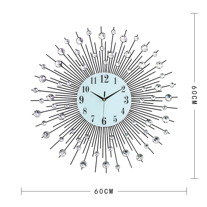 爆款钟表铁艺创意挂钟时尚客厅电子时钟石英钟亚马逊热卖批发
