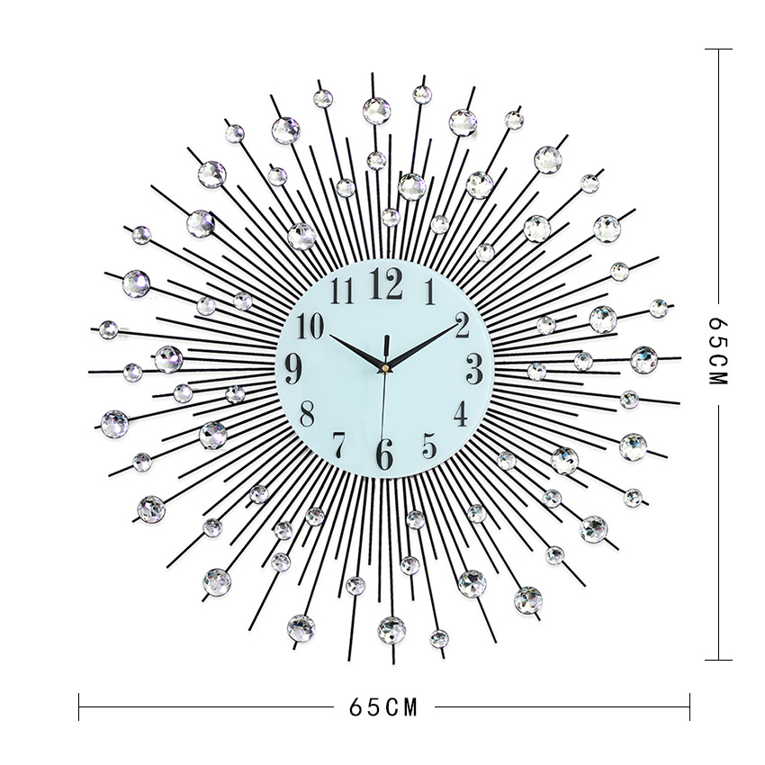 爆款钟表铁艺创意挂钟时尚客厅电子时钟石英钟亚马逊热卖批发