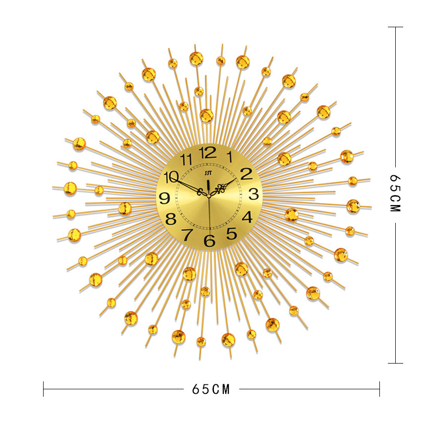 爆款钟表铁艺创意挂钟时尚客厅电子时钟石英钟亚马逊热卖批发