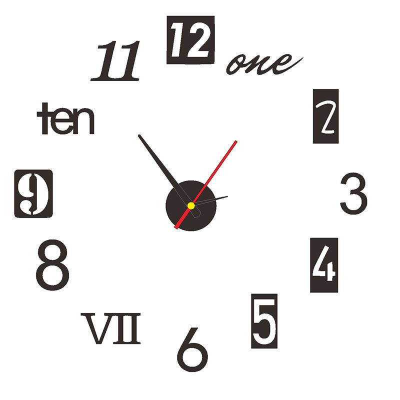 亚克力创意静音挂钟时尚钟表DIY创意钟表闹休闲墙贴钟