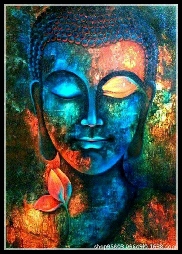 钻石画爆款部位粘圆钻宗教人物佛亚马逊独立站wish厂家批发