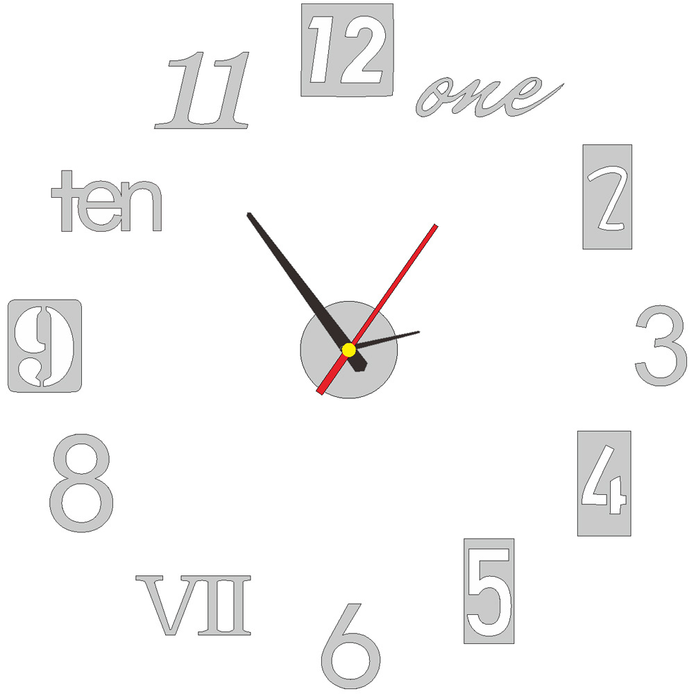 亚克力创意静音挂钟时尚钟表DIY创意钟表闹休闲墙贴钟