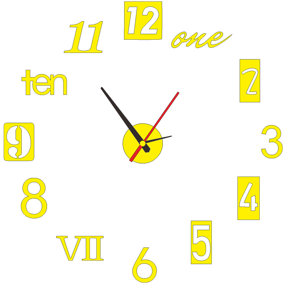 亚克力创意静音挂钟时尚钟表DIY创意钟表闹休闲墙贴钟