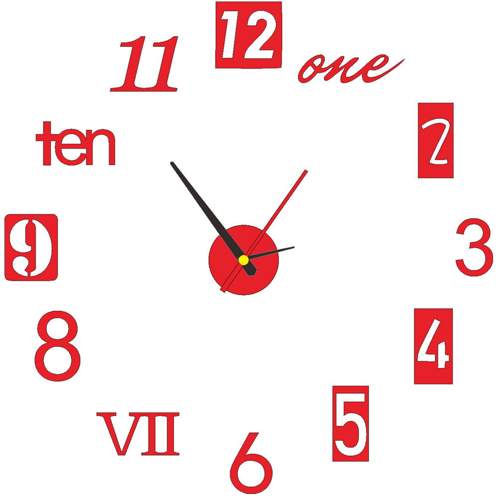 亚克力创意静音挂钟时尚钟表DIY创意钟表闹休闲墙贴钟